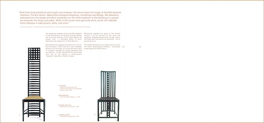 Chairs from Hill House on left page, blank right page